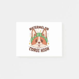 WATERMELON CORGI HIGH, CORGI TRAING WATERMELON POST-IT KLEBEZETTEL