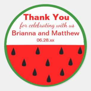 Watermelon Custom Summer Wedding Danke Sticker