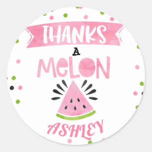 Watermelon Danke an Melon Birthday Party Stickers