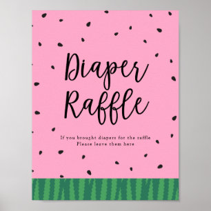 Watermelon Diaper Raffle Sign Poster