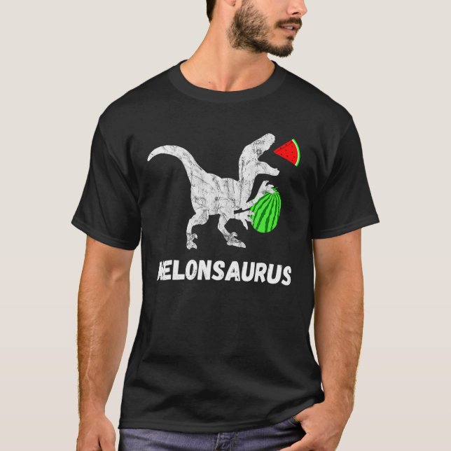 Watermelon Dinosaurier Funny Melon Dino Sommerfrüc T-Shirt (Vorderseite)