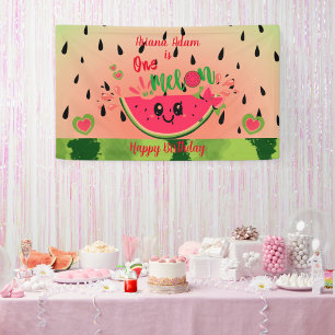 Watermelon Eins in einem Melon Girl's First Birthd Banner