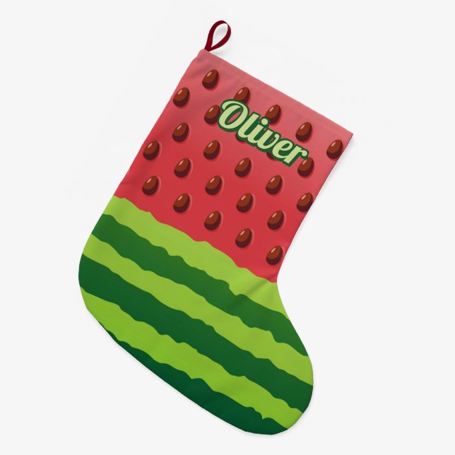 Watermelon Flag Weihnachts-Strumpf Großer Weihnachtsstrumpf (Vorderansicht (hängend))