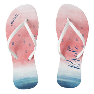 Watermelon Flip Flops Wedding Party Bride Sandals