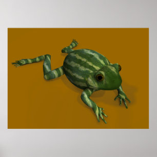 Watermelon Frog Poster