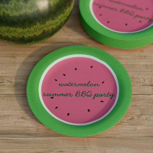 Watermelon Fruchtpink und Party der Grünen Sommer- Pappteller