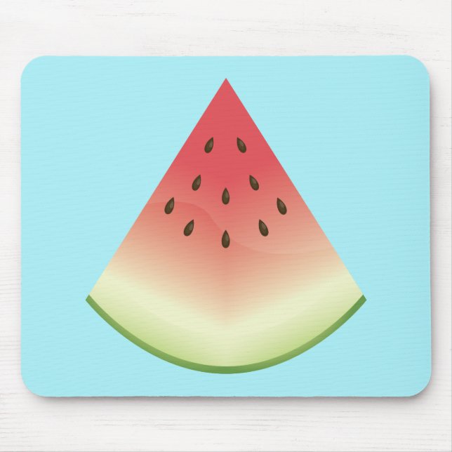 Watermelon Fruit Slice Illustration auf blau Mousepad (Vorne)