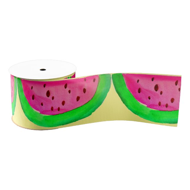 Watermelon fruit slice pattern watercolour pop art ripsband (Spule)