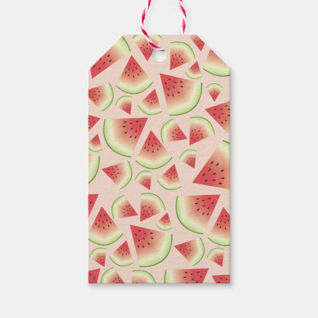 Watermelon Fruit Slices Muster Geschenkanhänger (Vorderseite)