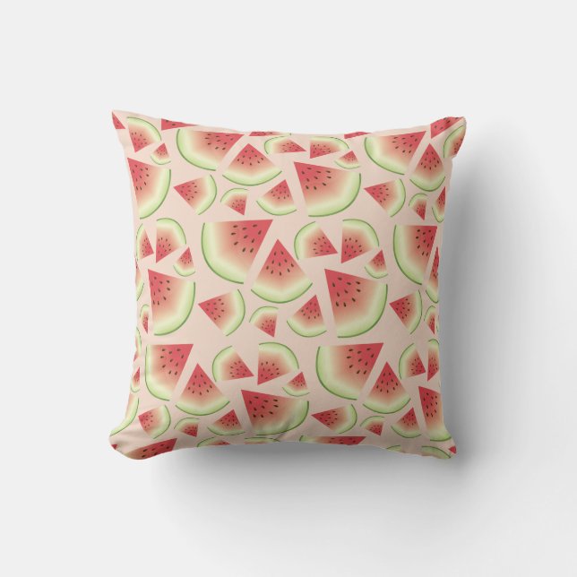 Watermelon Fruit Slices Muster Kissen (Vorderseite)