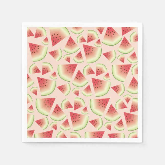 Watermelon Fruit Slices Muster Serviette (Vorderseite)