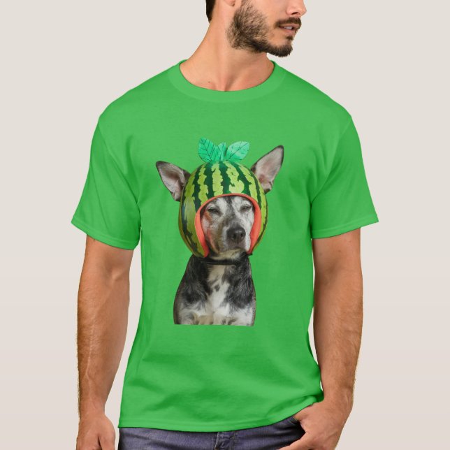 Watermelon Funny Chilling Dog T-Shirt (Vorderseite)