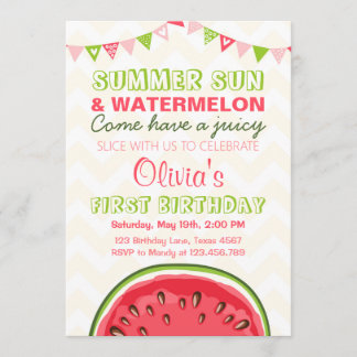 Watermelon Geburtstag Einladung Sonne Sommer Party