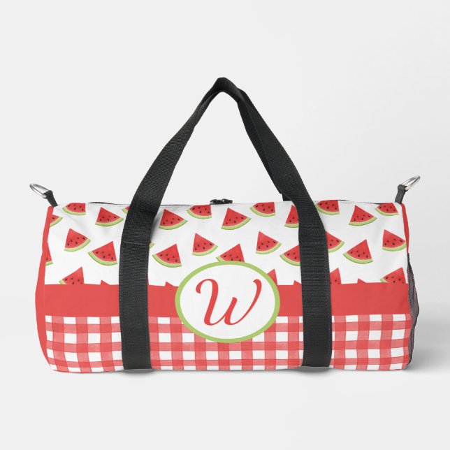 Watermelon Gingham Duffle Bag (Vorderseite)