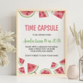 Watermelon Girl Birthday Time Kapselszeichen Poster