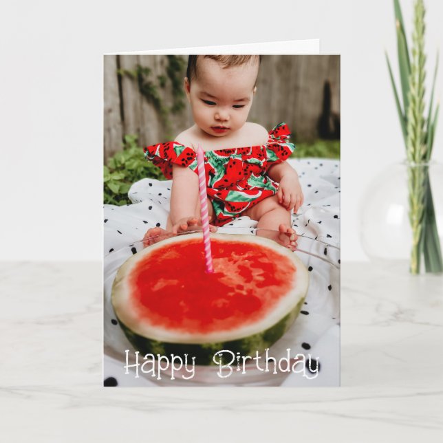 Watermelon Grandparent Geburtstag Grandkid Foto Karte (Vorderseite)