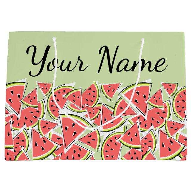 Watermelon Green Name Große Geschenktüte (Vorderseite)