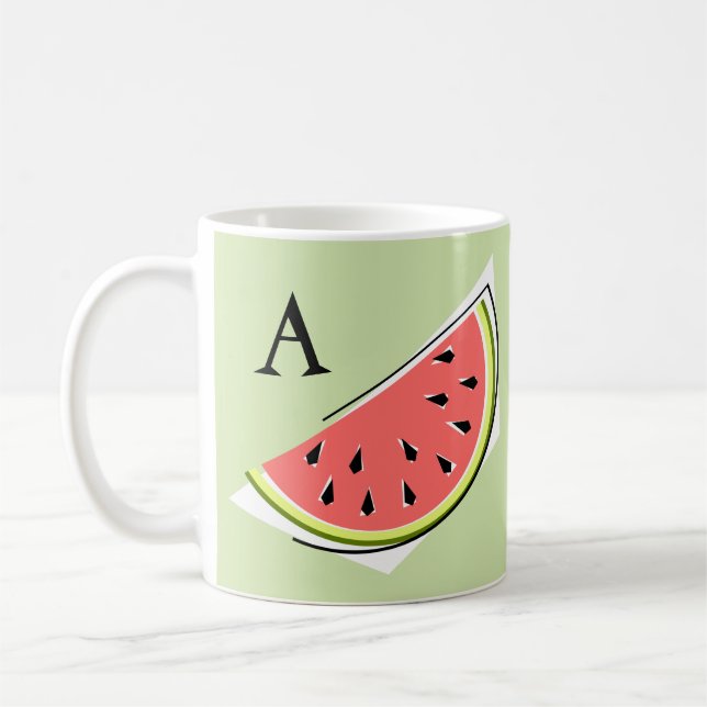 Watermelon Green Slice Monogram Kaffeetasse (Links)