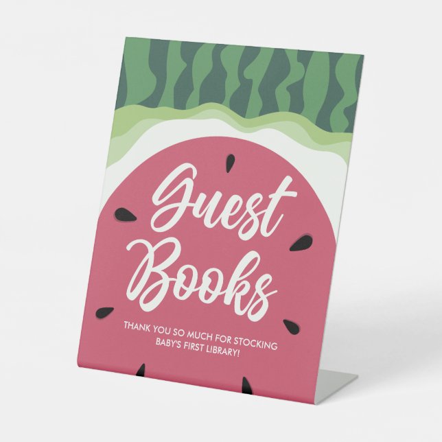 Watermelon Guest Books Summer Baby Dusche Sockelschild (Vorderseite)