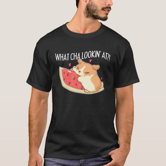 Watermelon Hamster Melon Food Rodent Tier T-Shirt (Vorderseite)