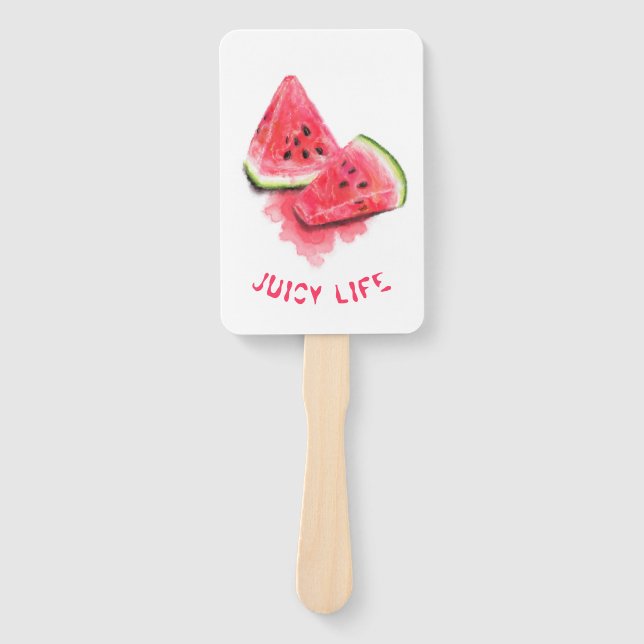 Watermelon Hand Fan - Benutzerdefinierter Text Fächer (Vorderseite)