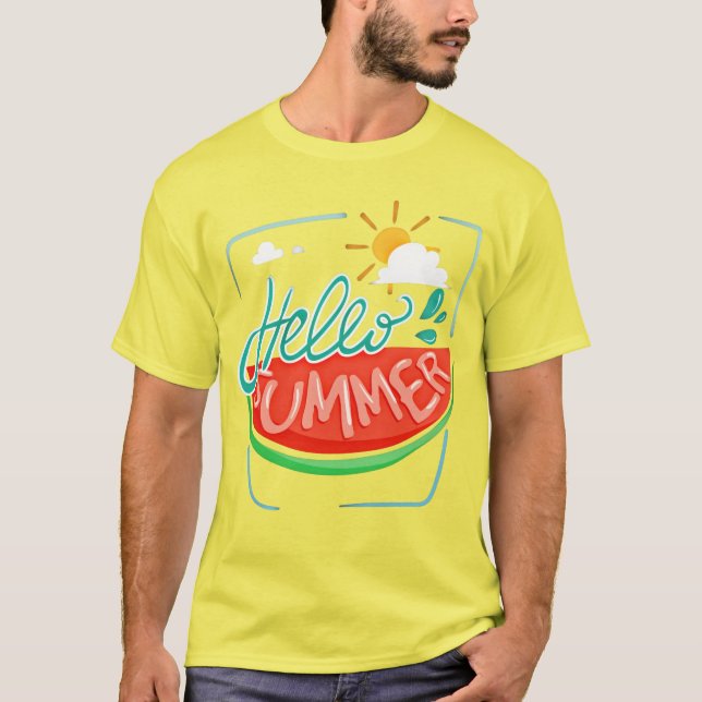 Watermelon Hello Summer T - Shirt (Vorderseite)