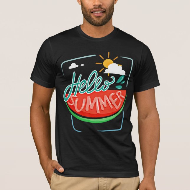 Watermelon Hello Summer T - Shirt (Vorderseite)