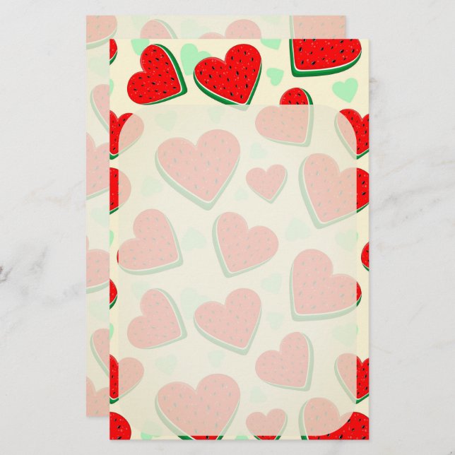 Watermelon Herzlich Willkommen am Valentinstag Briefpapier (Vorne/Hinten)