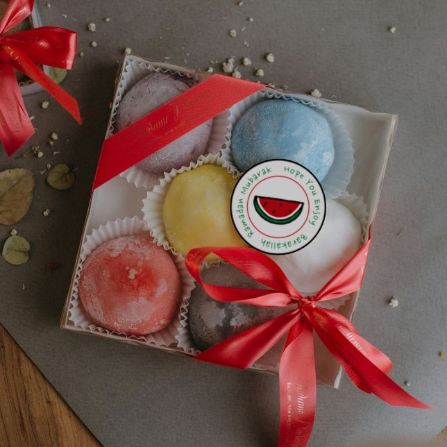 Watermelon Ich hoffe, Sie können Ramadan Mubarak g Runder Aufkleber (Happy Ramadan gift! Watermelon)