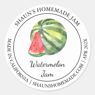 Watermelon Jam Modern Label Runder Aufkleber