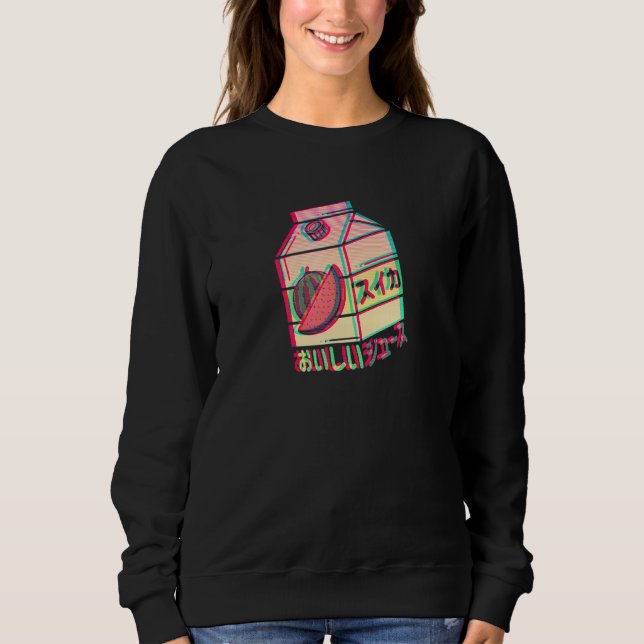 Watermelon Japan Ästhetische Vaporwave Lemonade Sweatshirt (Vorderseite)