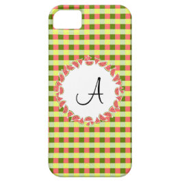 Watermelon Karo "Monogram" iPhone 5 Fall Case-Mate iPhone Hülle