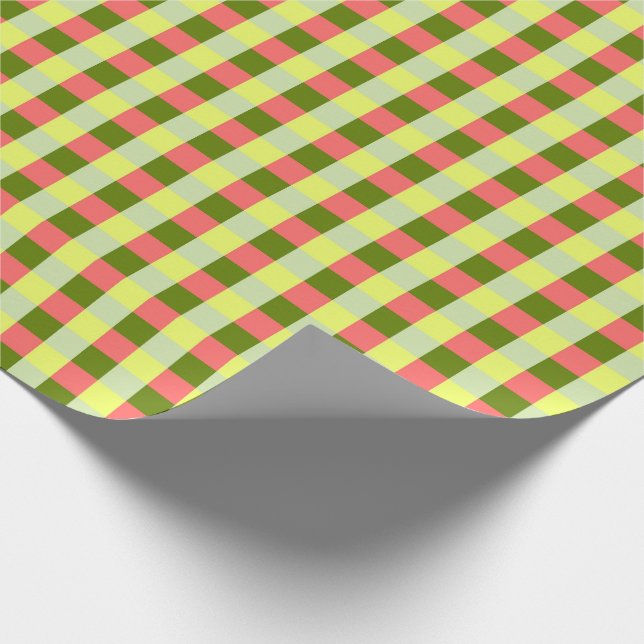 Watermelon-Karo-Packpapier Geschenkpapier (Ecke)