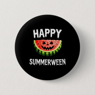 Watermelon Kürbislaterne Summer Halloween Happy S Button