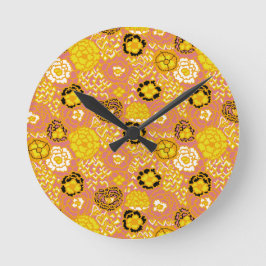 Watermelon Lemon Gold Runde Wanduhr