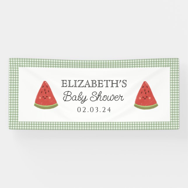 Watermelon Little Sweet Melon Baby Dusche Banner (Horizontal)