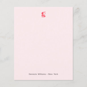 Watermelon Modern Monogram Name Budget Note Card