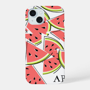 Watermelon 'Monogram' iPhone Gehäuse vertikal 15 Hülle