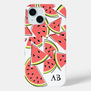 Watermelon "Monogram" Samsung Galaxy Gehäuse verti iPhone 15 Hülle