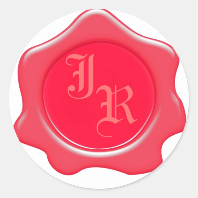 Watermelon Monogram Wax Siegel Wedding Stickers (Vorderseite)