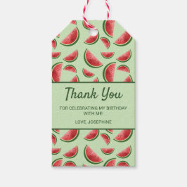 Watermelon-Muster auf Grün Danke Ihnen zum Geburts Geschenkanhänger