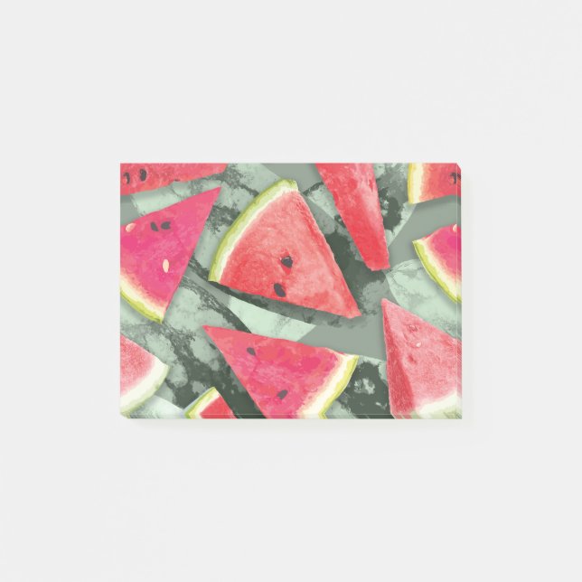 Watermelon-Muster Kreation 4 Post-it Klebezettel (Vorderseite)