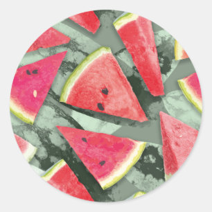 Watermelon-Muster Kreation 4 Runder Aufkleber