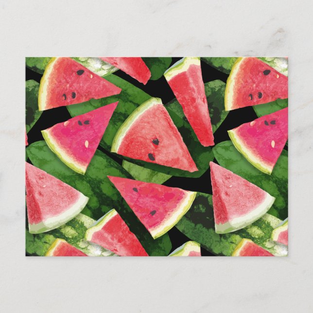 Watermelon-Muster Kreation 5 Feiertagspostkarte (Vorderseite)