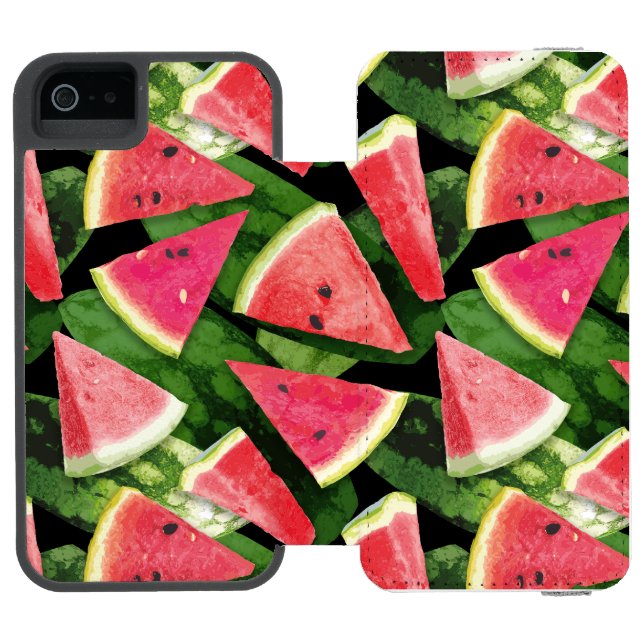 Watermelon-Muster Kreation 5 Incipio iPhone Geldbeutel-Hülle (Folio Geöffnet)