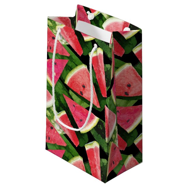 Watermelon-Muster Kreation 5 Kleine Geschenktüte (Vorderseite Schrägansicht)