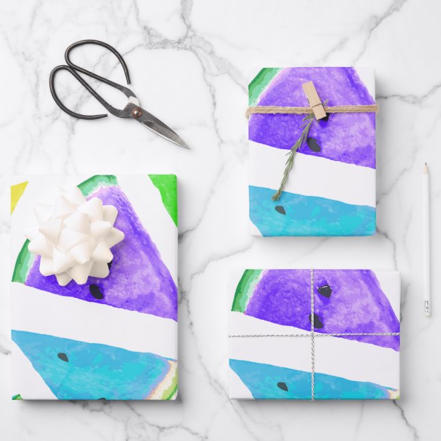 Watermelon-Muster Kreation 6 Geschenkpapier Set (Vorderseite)