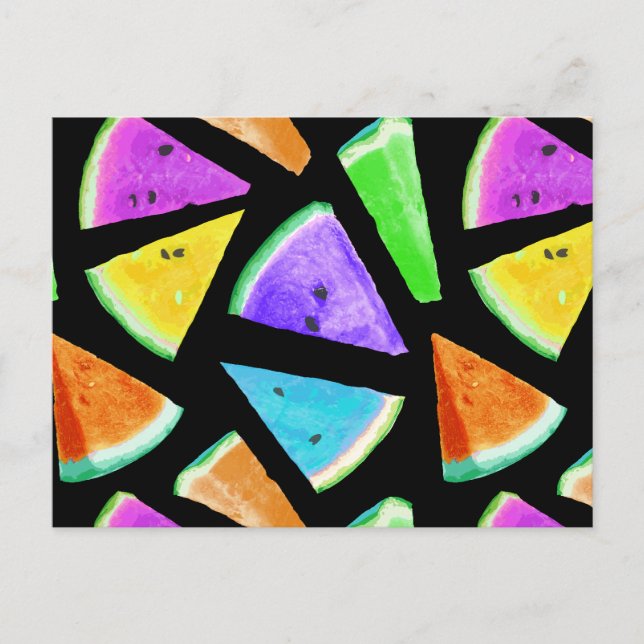 Watermelon-Muster Kreation 7 Feiertagspostkarte (Vorderseite)