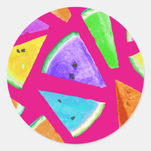Watermelon-Muster-Kreation 9 Runder Aufkleber
