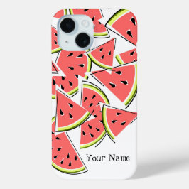Watermelon "Name" iPhone-Fall iPhone 15 Hülle